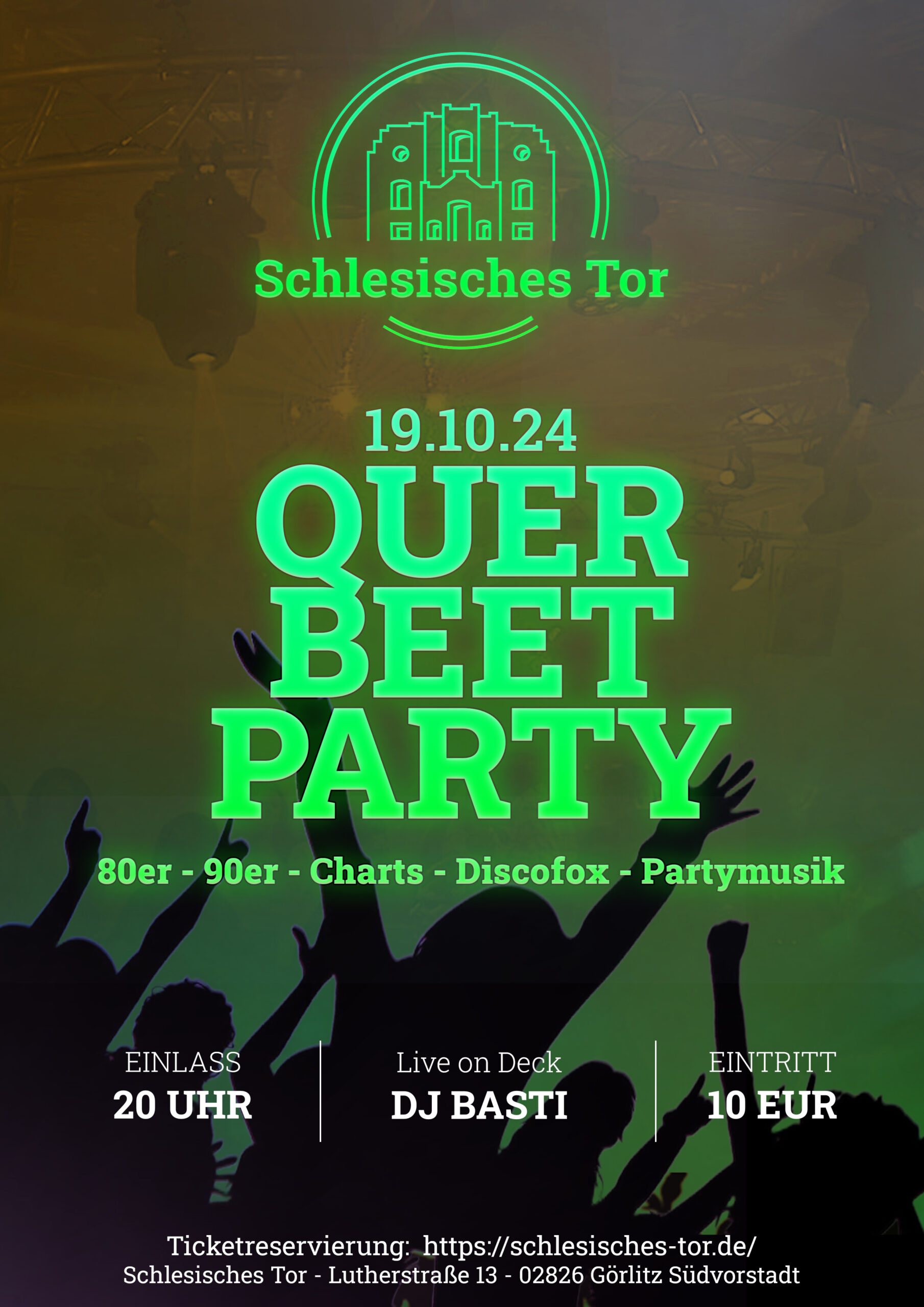 19.10.24 – QUERBEET PARTY mit DJ BASTI! 🎧🔥