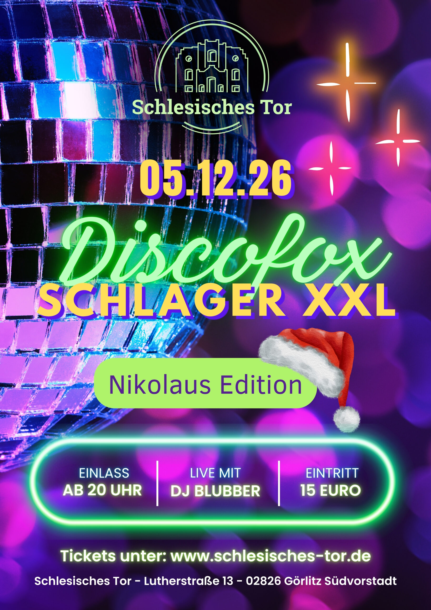 05.12.26 – DJ Blubber: Discofox & Schlager XXL – Nikolaus Edition